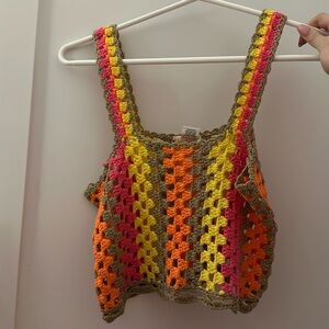 Colorful crochet tank top
